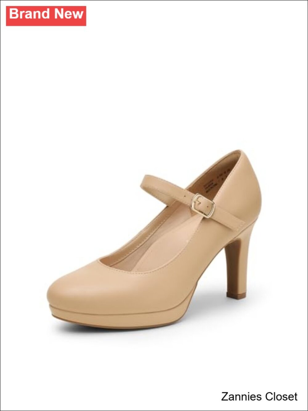 ✨ Women's Mary Jane High Heel Pumps Vegan Leather 3.5 Inch Heel Cocktail Dress